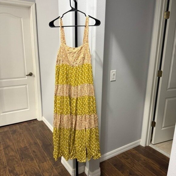 Madewell Print-Mix Tiered Midi Dress in Jaipur Floral Size Large Cottagecore • - Picture 2 of 8